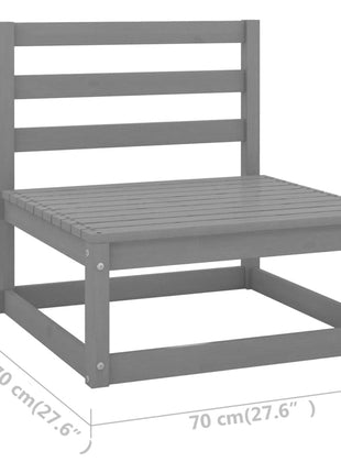 13-Delige Loungeset Massief Grenenhout Grijs