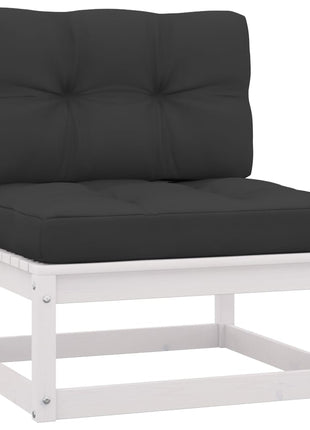 6-delige Loungeset met kussens massief grenenhout
