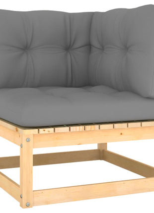 6-delige Loungeset met kussens massief grenenhout