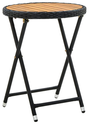 Tafeltje 60 Cm Poly Rattan En Massief Acaciahout