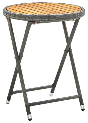 Tafeltje 60 Cm Poly Rattan En Massief Acaciahout