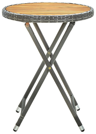 Tafeltje 60 Cm Poly Rattan En Massief Acaciahout