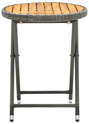 Tafeltje 60 Cm Poly Rattan En Massief Acaciahout