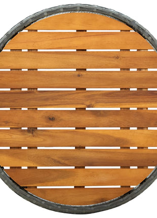 Tafeltje 60 Cm Poly Rattan En Massief Acaciahout