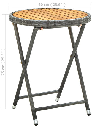 Tafeltje 60 Cm Poly Rattan En Massief Acaciahout