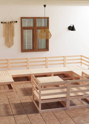 10-delige Loungeset massief grenenhout