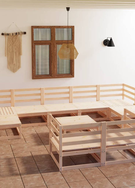 10-delige Loungeset massief grenenhout