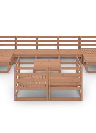 10-delige Loungeset massief grenenhout honingbruin