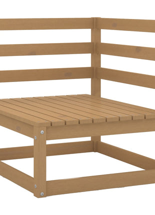 10-delige Loungeset massief grenenhout honingbruin