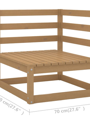 10-delige Loungeset massief grenenhout honingbruin