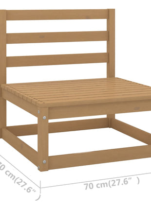 10-delige Loungeset massief grenenhout honingbruin