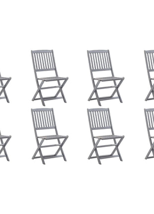 Tuinstoelen Inklapbaar Massief Acaciahout Grijs