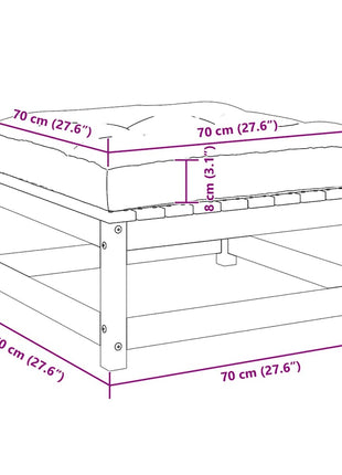 Tuinvoetenbank Met Kussen Massief Grenenhout