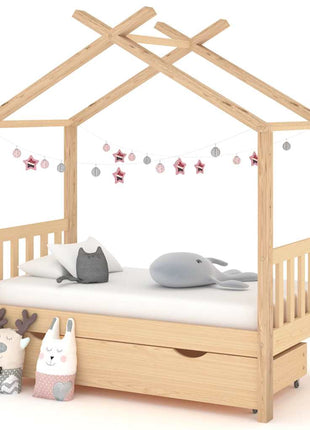 Kinderbedframe Met Lade Massief Grenenhout