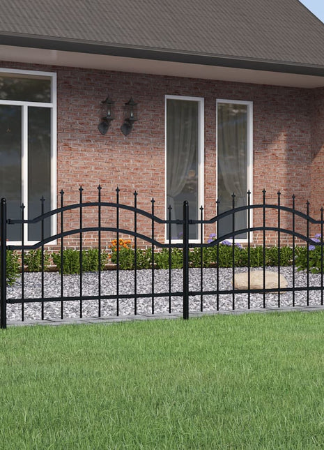 Tuinhek Met Speerpunt Zwart 239X150 Cm Gepoedercoat Staal