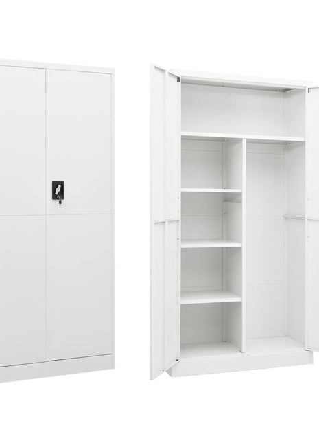 Lockerkast 90x40x180 cm staal wit