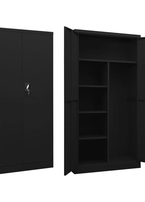 Lockerkast 90x40x180 cm staal zwart