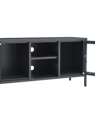 Tv-Meubel 105X35X52 Cm Staal En Glas Kleurig