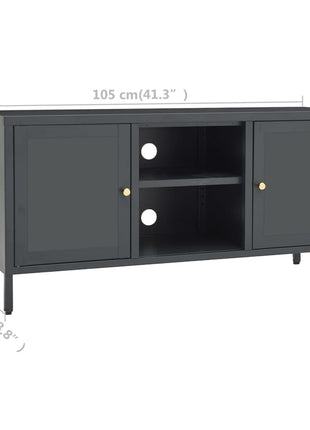 Tv-Meubel 105X35X52 Cm Staal En Glas Kleurig