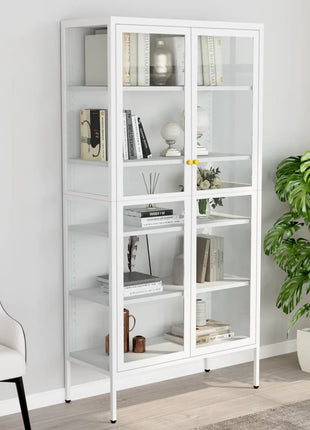 Vitrinekast 90X40X180 Cm Staal En Gehard Glas Kleurig