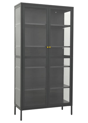 Vitrinekast 90X40X180 Cm Staal En Gehard Glas Kleurig