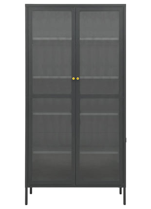 Vitrinekast 90X40X180 Cm Staal En Gehard Glas Kleurig