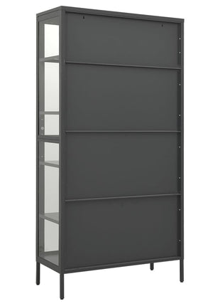 Vitrinekast 90X40X180 Cm Staal En Gehard Glas Kleurig