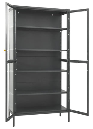 Vitrinekast 90X40X180 Cm Staal En Gehard Glas Kleurig