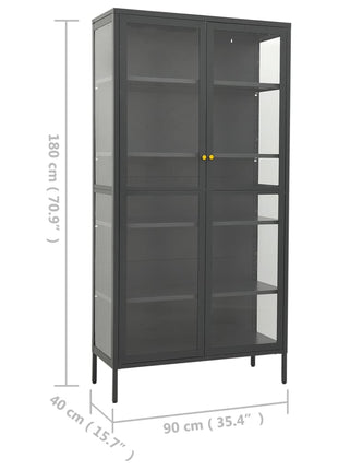 Vitrinekast 90X40X180 Cm Staal En Gehard Glas Kleurig