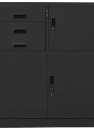 Kantoorkast 90X40X102 Cm Staal Kleurig Antraciet