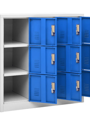 Lockerkast 90X45X92,5 Cm Staal Lichtgrijs En Blauw
