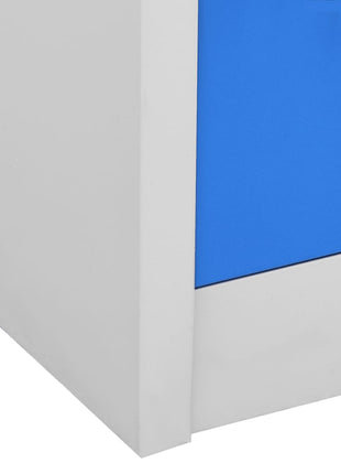 Lockerkast 90X45X92,5 Cm Staal Lichtgrijs En Blauw