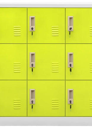 Lockerkast 90X45X92,5 Cm Staal Lichtgrijs En Groen