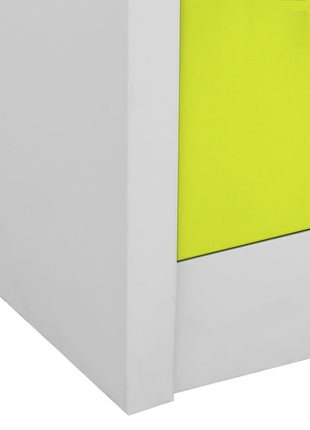 Lockerkast 90X45X92,5 Cm Staal Lichtgrijs En Groen