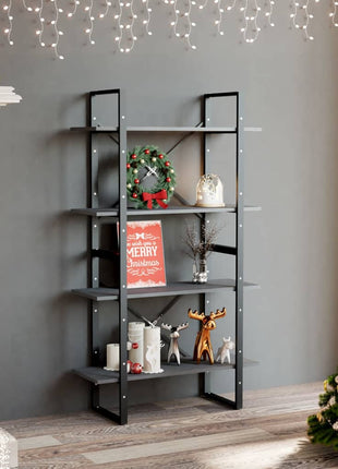 Boekenkast Met 4 Schappen 80X30X Grijs