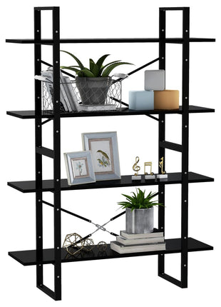 Boekenkast Met 4 Schappen 100X30X Zwart