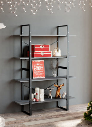 Boekenkast Met 4 Schappen 100X30X Grenen Grijs