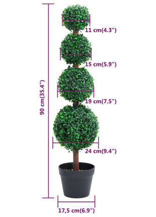 Kunstplant Met Pot Buxus Bolvorming 90 Cm Groen