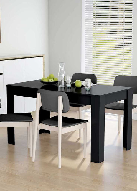 Eettafel 140x74,5x76 cm spaanplaat zwart