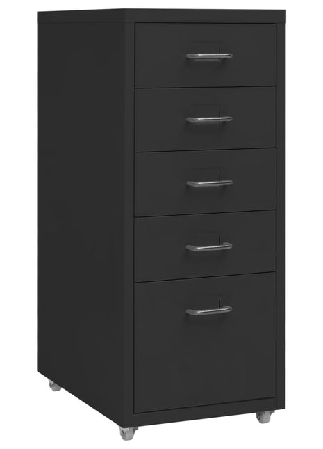Ladeblok verrijdbaar 28x41x69 cm metaal zwart