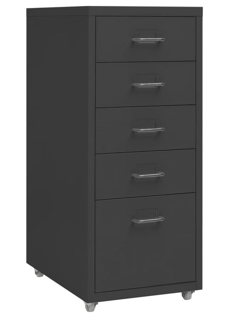 Ladeblok verrijdbaar 28x41x69 cm metaal antracietkleurig
