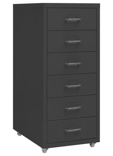 Ladeblok verrijdbaar 28x41x69 cm metaal antracietkleurig