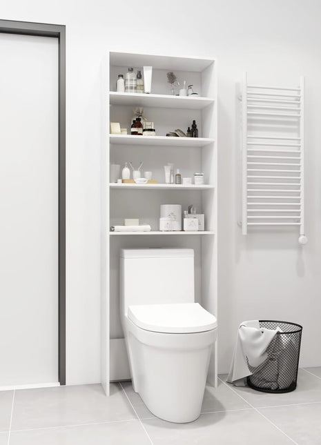 Wasmachinekast 64x24x190 cm wit