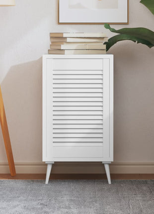 Kastdeuren Met Lamellen 61,5X59,4 Cm Grenenhout Wit