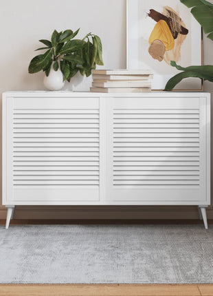 Kastdeuren Met Lamellen 61,5X59,4 Cm Grenenhout Wit