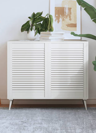 Kastdeuren Met Lamellen 61,5X59,4 Cm Grenenhout Wit