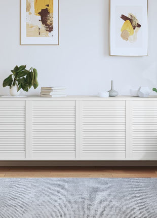 Kastdeuren Met Lamellen 61,5X59,4 Cm Grenenhout Wit