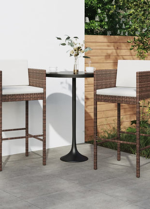 Barkrukken Met Kussens Poly Rattan