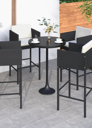 Barkrukken Met Kussens Poly Rattan