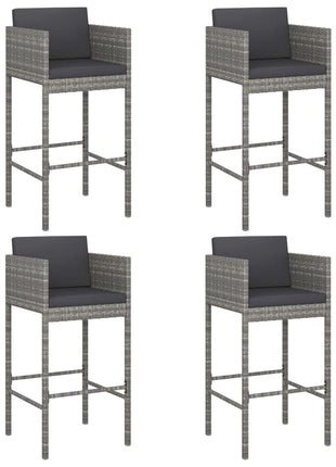 Barkrukken Met Kussens Poly Rattan